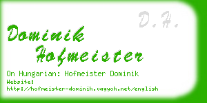 dominik hofmeister business card